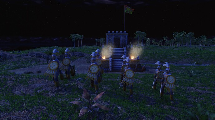 AoE III DE Aztecs Elite Coyote Runner during the night