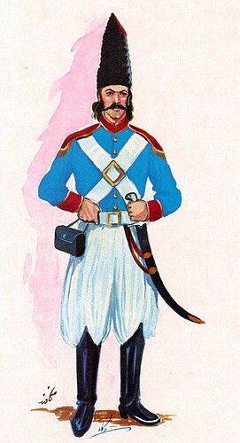 Early Qajar Persian Officer of General Abbas Mirza Era 19 AD