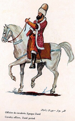Zand Persian Army Cavalry Commander 18 AD