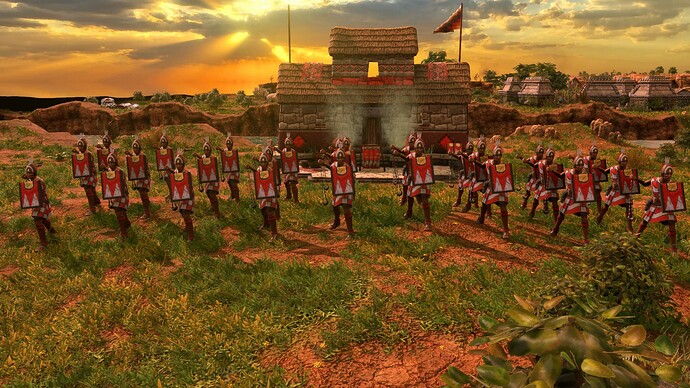 AoE III DE Inca Elite Huaraca at sunrise