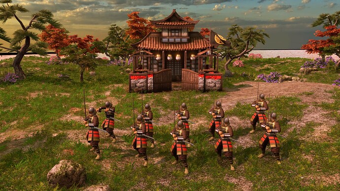 AoE III DE Japanese Disciplined Samurai at sunrise
