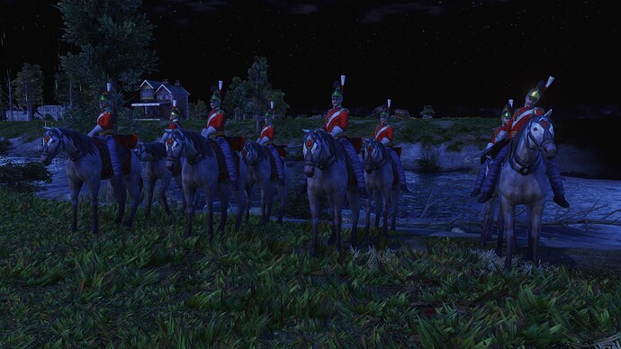AoE III DE British King's Life Guard Hussars during the night