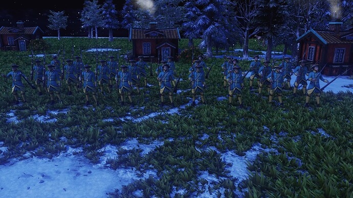 AoE III DE Swedes Guard Carolean during the night