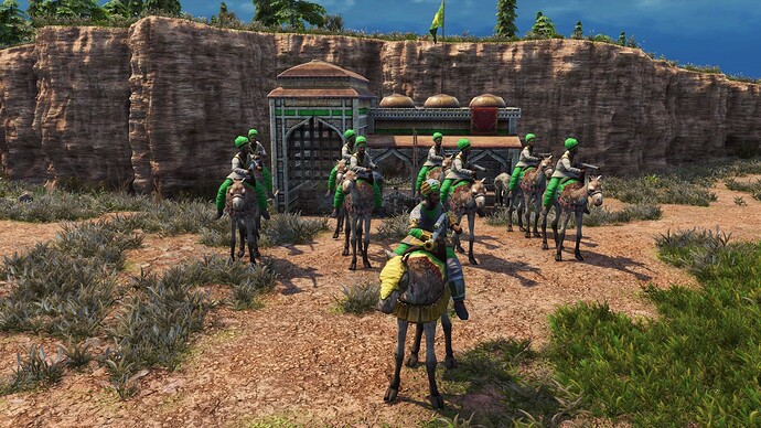 AoE III DE Indians Mansabdar Zamburak leading Disciplined Zamburak during the day