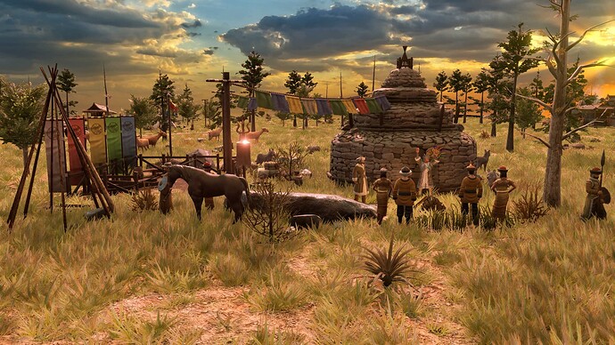 AoE III DE Tengri Shrine at sunrise
