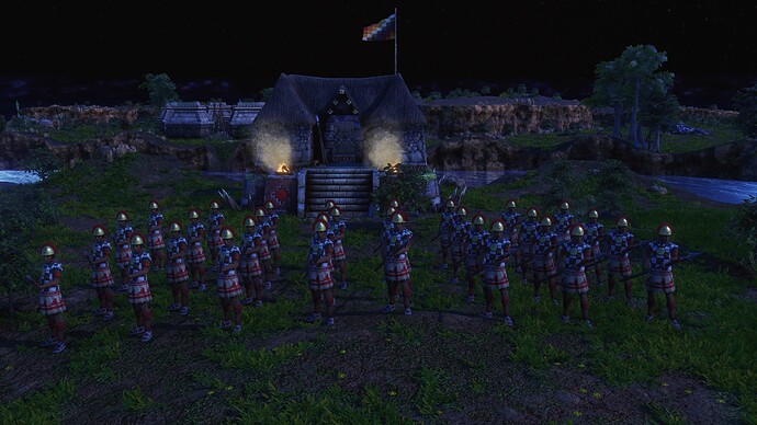 AoE III DE Inca Plumed Spearman during the night