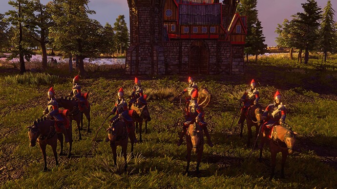 AoE III DE Russian Guard Oprichnik at sunset