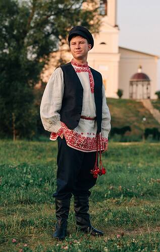 A man in a Russian folk costume from the Lipetsk region