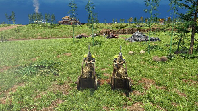 AoE III DE Chinese Honored Flame Thrower during the day