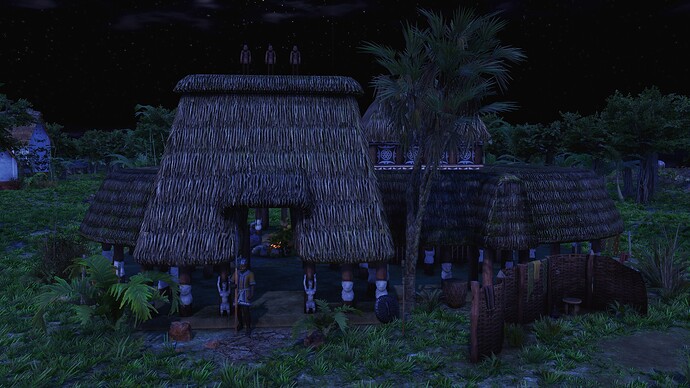 AoE III DE Yoruba settlement at night