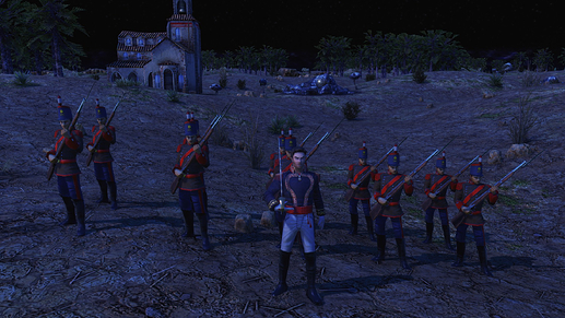 AoE III DE Simón Bolívar leading the Peruvian Legion during the night