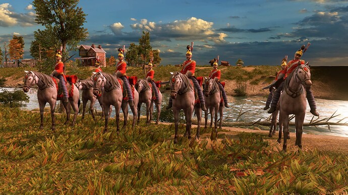 AoE III DE British King's Life Guard Hussars at sunrise
