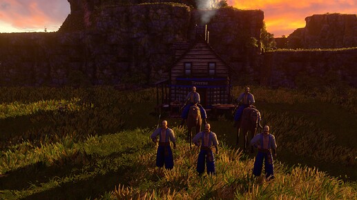 AoE III DE Cossack Daredevil at sunset