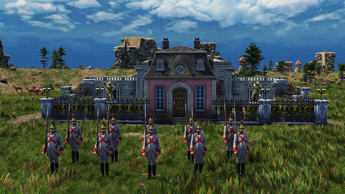 AoE III DE House of Habsburg Veteran Line Infantry during the day
