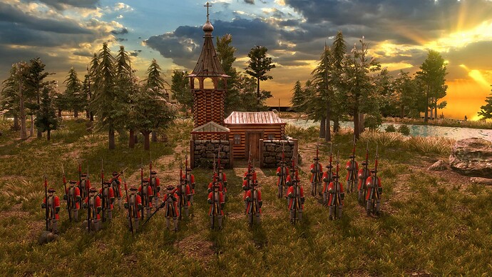 AoE III DE Russian Veteran Poruchik at sunrise