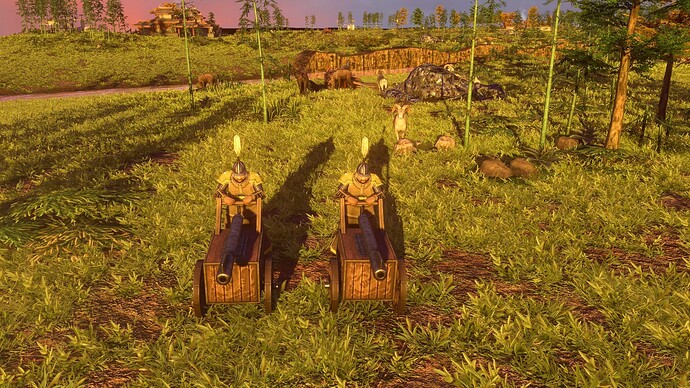 AoE III DE Chinese Flame Thrower at sunset