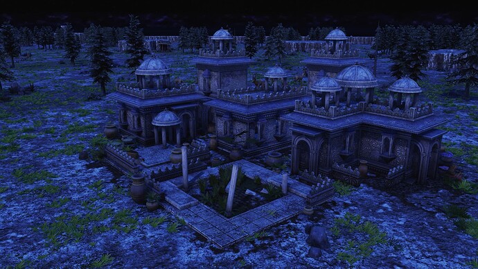 AoE III DE Udasi Temple during the night
