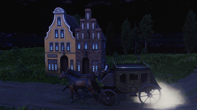 AoE III DE Stagecoach during the night