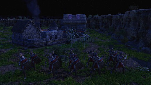 AoE III DE Quechua Bolas Warrior during the night
