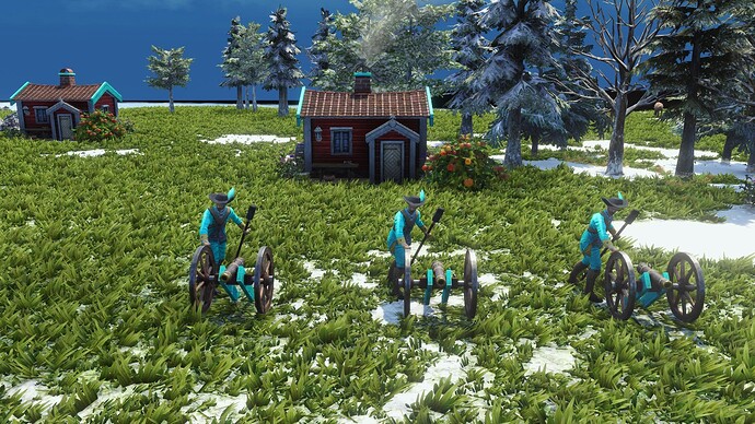 AoE III DE Swedes Leather Cannon during the day