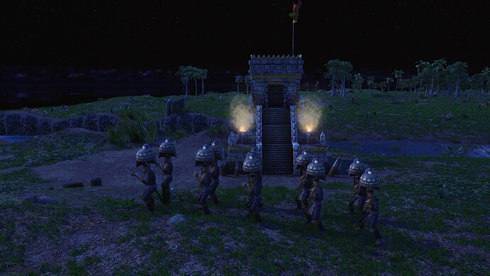 AoE III DE Aztecs Champion Puma Spearman during the night