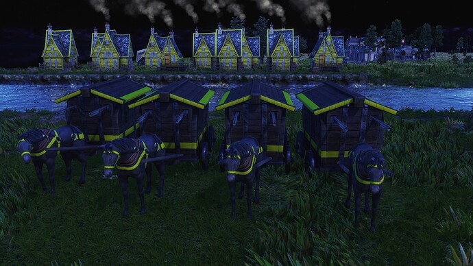 AoE III DE German Veteran War Wagon during the night
