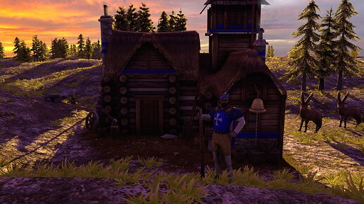 AoE III DE Default Italians Explorer at sunset