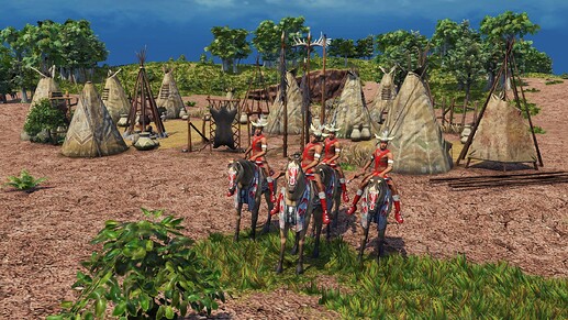 AoE III DE Lakota Axe Rider natives during the day