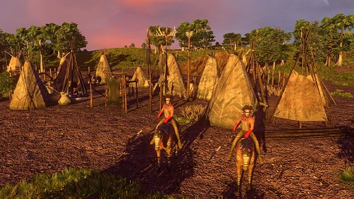 AoE III DE Lakota Tokala Soldier natives at sunset