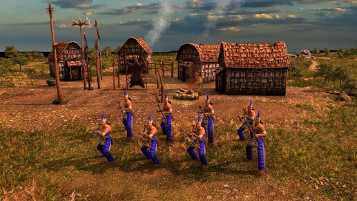 AoE III DE Haudenosaunee Tomahawk natives at sunrise