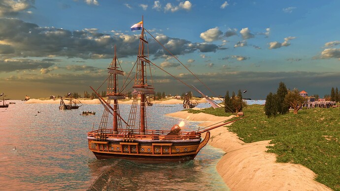 AoE III DE Dutch Monitor bombardment at sunrise