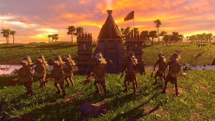 AoE III DE Aztecs Champion Jaguar Prowl Knight at sunset