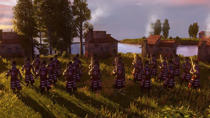 AoE III DE Maltese Veteran Dignitaries Hospitaller at sunset