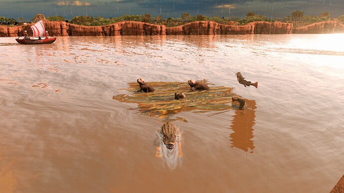 AoE III DE Otters trying to survive at sunrise
