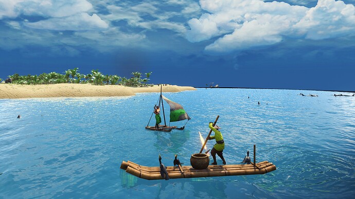 AoE III DE Indians Bandit Catamaran attacking Chinese fishing boat during the day