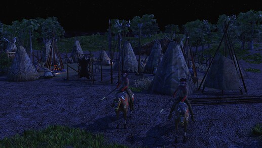 AoE III DE Lakota Tokala Soldier natives during the night