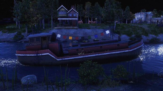 AoE III DE Trading Barge during the night