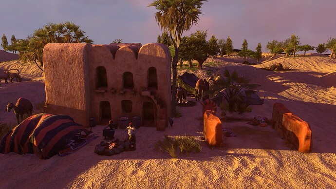Berbers settlement at sunset