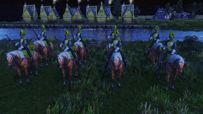 AoE III DE German Imperial Prinz Chevauleger during the night