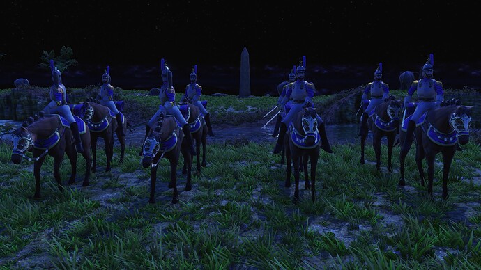 AoE III DE French Gendarme Cuirassier during the night