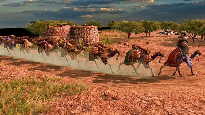 AoE III DE Caravan  Guide at sunrise