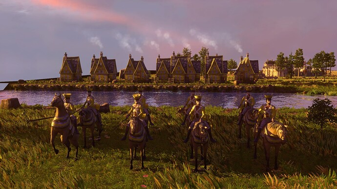 AoE III DE German Prussian Uhlan at sunset