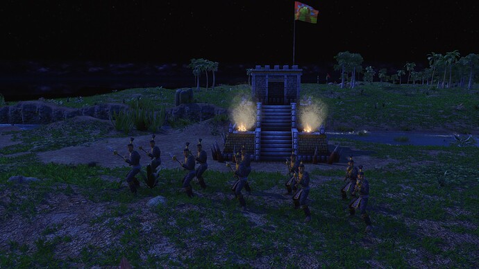 AoE III DE Aztecs Elite Puma Spearman during the night