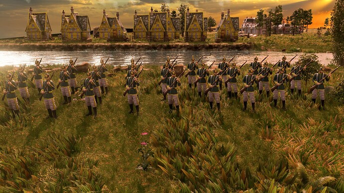 AoE III DE German Needle Gunner at sunrise