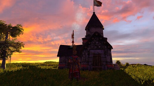AoE III DE Default Inca War Chief at sunset