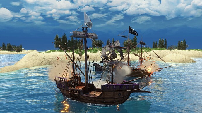 AoE III DE Portuguese Caravel attacking Pirates during the day