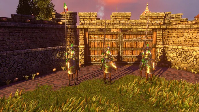 AoE III DE Italians Papal Lancer at sunset