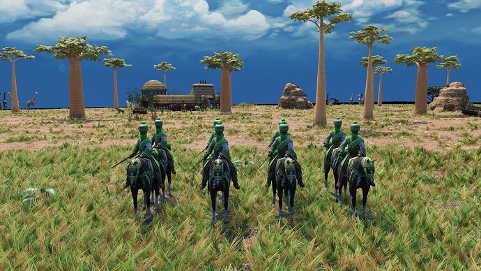 AoE III DE Hausa Champion Raider during the day
