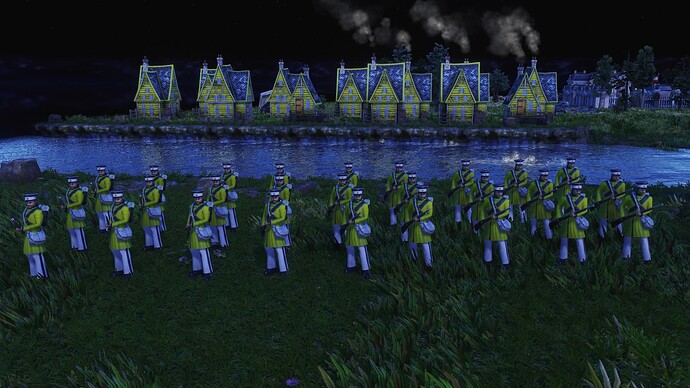 AoE III DE German Guard Landwehr during the night