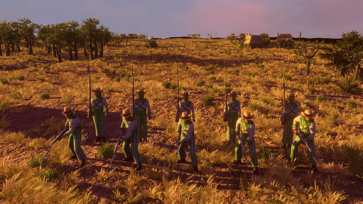 AoE III DE Cruzob Infantry at sunset